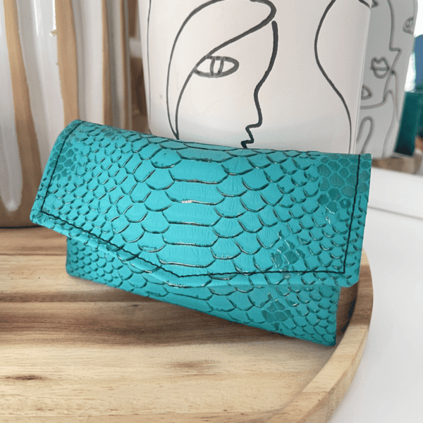 porte-monnaie-fait-main-reptile-turquoise-sweetbag